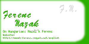 ferenc mazak business card